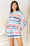 Tie-Dye Dropped Shoulder Lounge Set