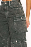 Lily High Rise Cargo Jeans - Green