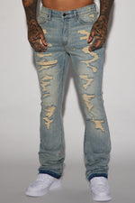 Anytime Stacked Skinny Flare Jeans - Vintage Blue Wash