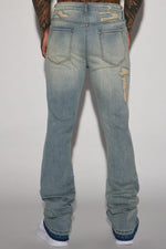 Anytime Stacked Skinny Flare Jeans - Vintage Blue Wash